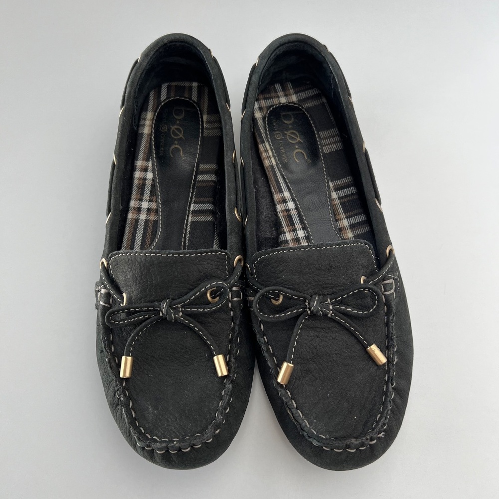 B.Ø.C Born Women's Black Leather Loafer size 7.5M - Picture 2 of 8